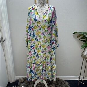 Diane Von Furstenberg Floral Long Sleeve Dress - Multicolor